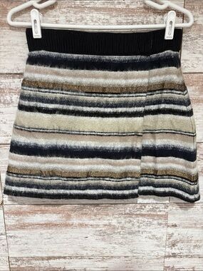 Vena Cava Striped Knit Mini Skirt - Black, Cream & Brown